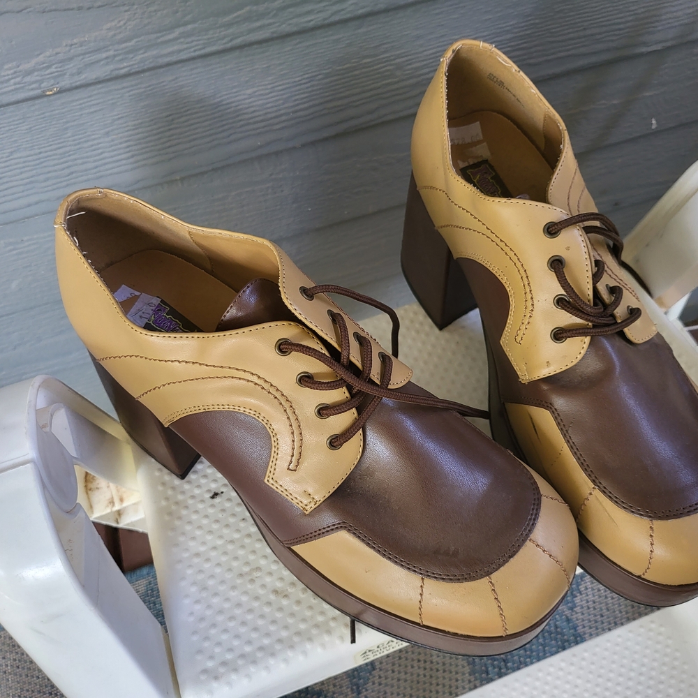 Funtasma Brown and Tan Oxford Derbys with Chunky Heel - Picture 11 of 13